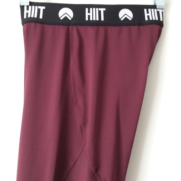 HIIT Burgundy Logo Active Leggings S - Picture 8 of 9